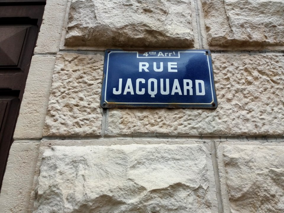 Lyon 4e - Rue Jacquard, plaque