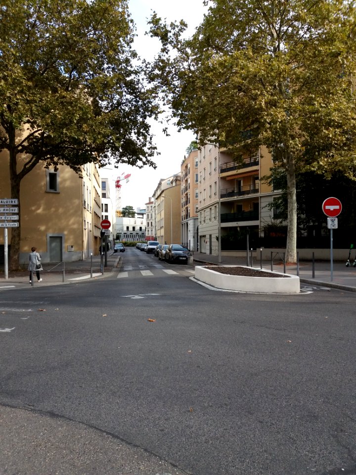 Lyon 4e - Rue Denfer-Rochereau, vers le nord, depuis le boulevard des Canuts