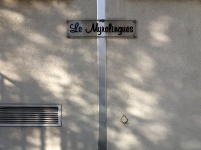 Lyon 4e - Rue Eugène Pons, plaque de l'immeuble Le Myrelingues