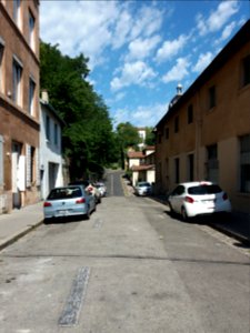 Lyon 4e - Rue Mascrany, depuis la rue Joséphin Soulary