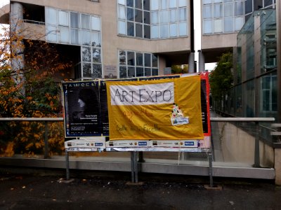 Lyon 4e - Rue Jacques-Louis Hénon, affiches à la sortie du métro Hénon