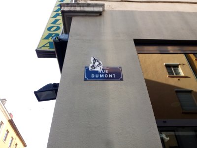 Lyon 4e - Rue Dumont, plaque