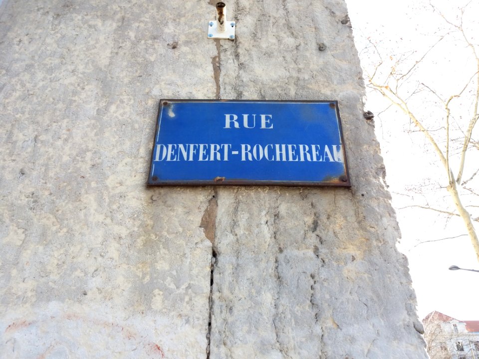 Lyon 4e - Rue Denfert-Rochereau, plaque