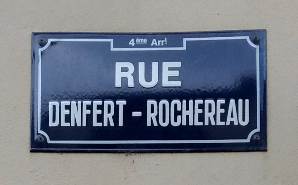 Lyon 4e - Rue Denfer-Rochereau, plaque