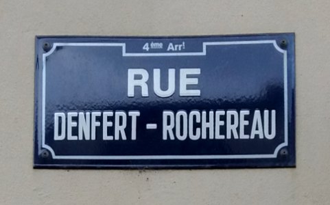 Lyon 4e - Rue Denfer-Rochereau, plaque