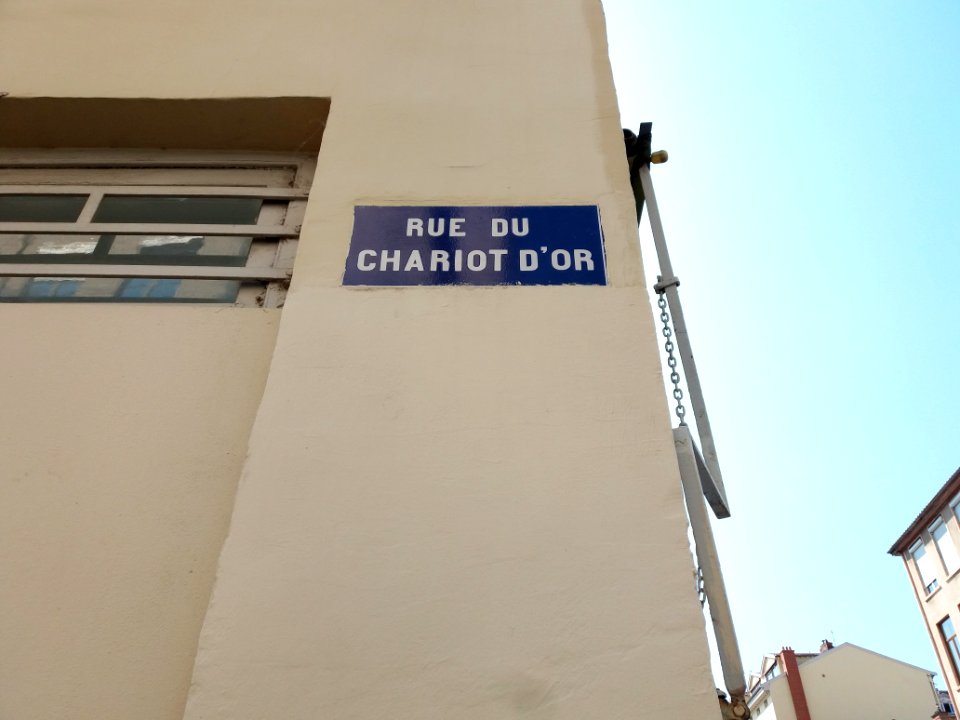 Lyon 4e - Rue du Chariot d'Or, plaque