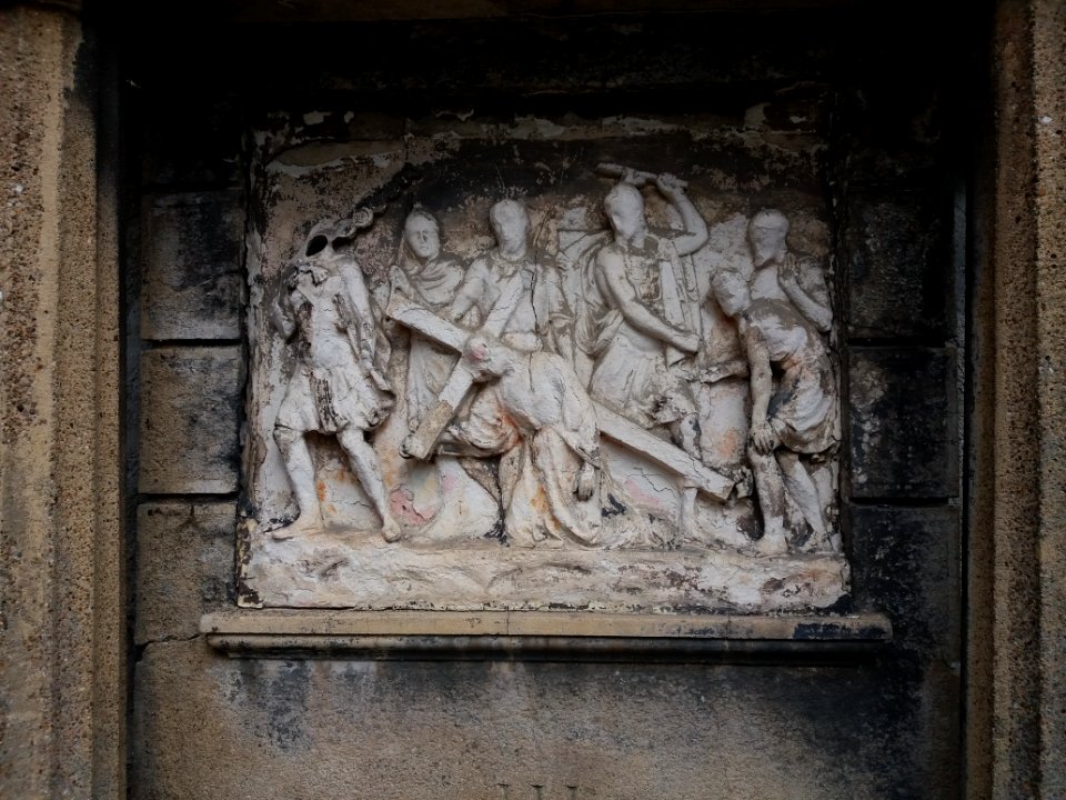 Lyon 5e - Église Saint Irénée, chemin de croix extérieur, station 03, détail