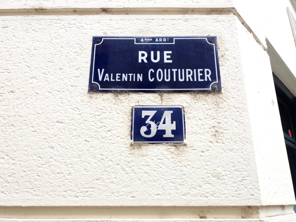 Lyon 4e - Rue Valentin Couturier, plaque