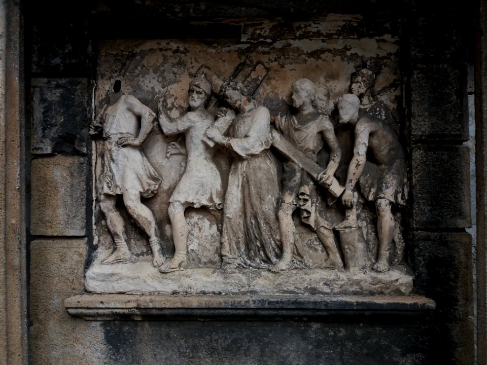 Lyon 5e - Église Saint Irénée, chemin de croix extérieur, station 05, détail