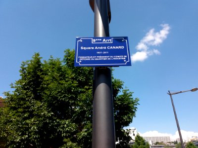 Lyon 4e - Square André Canard, plaque