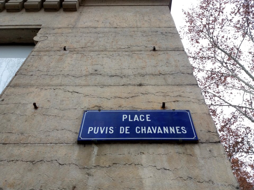Lyon 6e - Place Puvis de Chavannes, plaque
