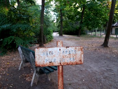 Lyon 6e - Parc de la Tête d'Or - Panneau Aire d'ébats pour chiens