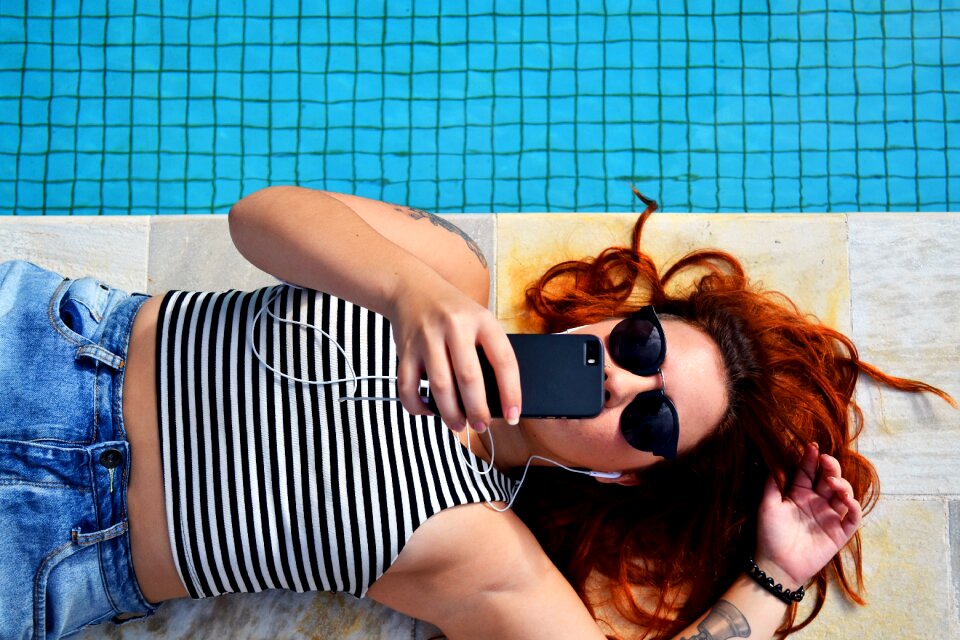 Music person poolside