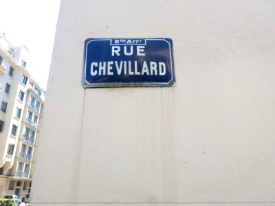 Lyon 6e - Rue Chevillard, plaque côté rue Lalande