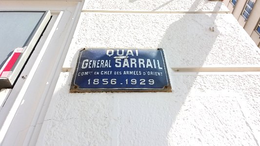 Lyon 6e - Quai Général Sarrail, plaque