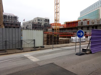 Lyon 7e - Rue André Bollier, immeuble en construction à l'angle de la rue Michel Félizat