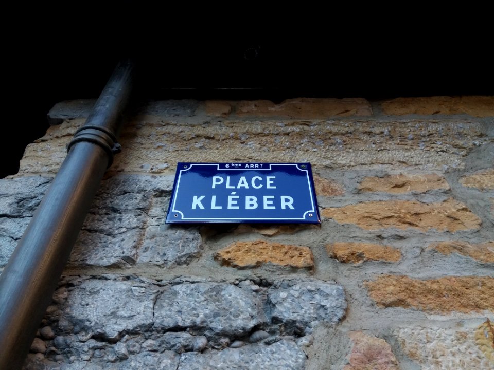 Lyon 6e - Place Kléber, plaque