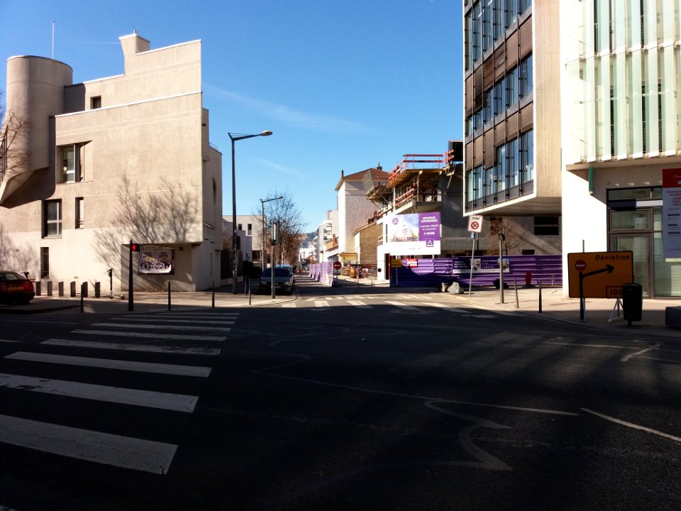 Lyon 7e - Rue André Bollier vue depuis l'avenue Jean Jaurès, vers l'ouest