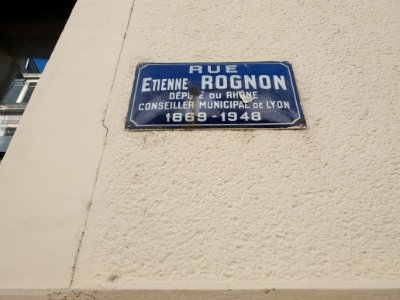 Lyon 7e - Rue Étienne Rognon, plaque