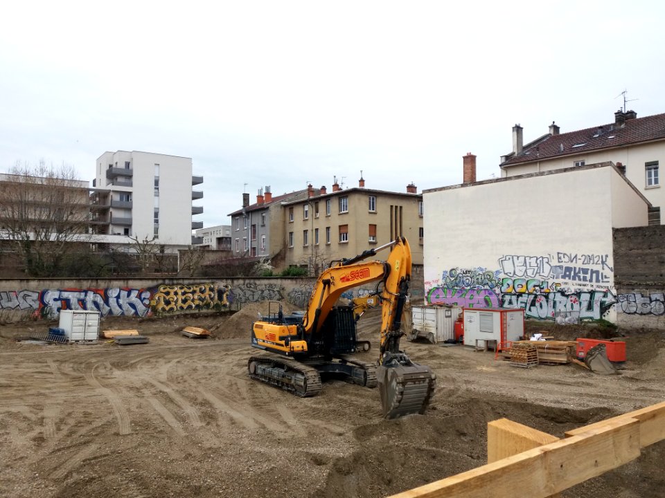 Lyon 7e - Avenue Debourg, chantier entre la rue Marcel Mérieux et l'allée de Fontentay