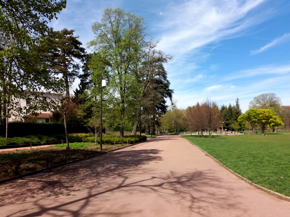 Lyon 6e - Parc de la Tête d'Or, allée de la Tête d'Or, depuis la porte de la Tête d'Or