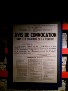 Lyon 7e - CHRD, Génération 40, avis de convocation dans les Chantiers de la jeunesse, 1942 (Ar. 2077)
