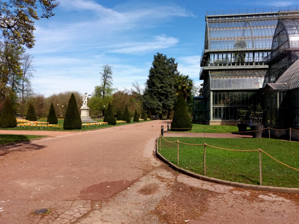 Lyon 6e - Parc de la Tête d'Or, allée des Serres, côté nord-est depuis l'angle sud
