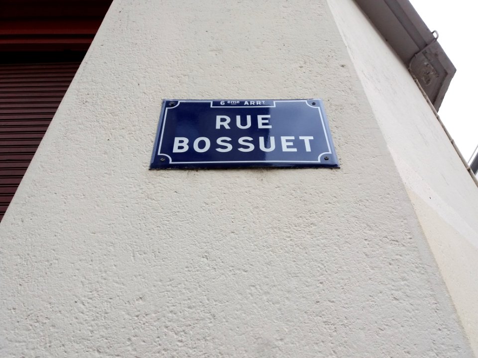 Lyon 6e - Rue Bossuet, plaque