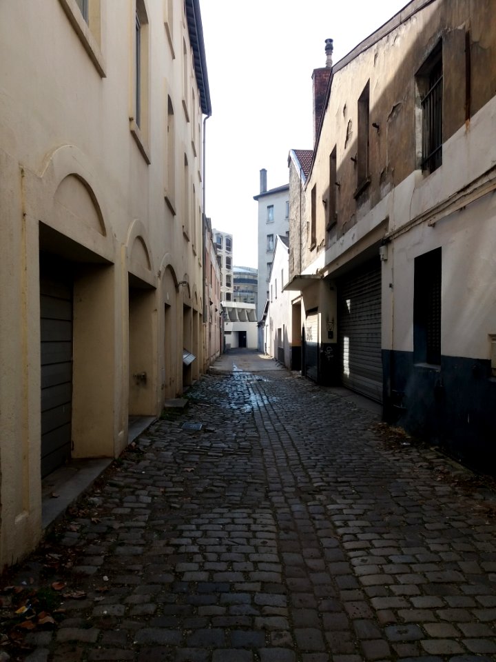 Lyon 7e - Cours Gambetta, allée d'accès aux numéros 80 et 80bis, en direction de la synagogue