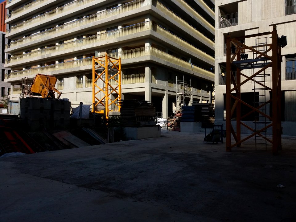 Lyon 7e - Boulevard Yves Farge - Fin de démontage d'une grue