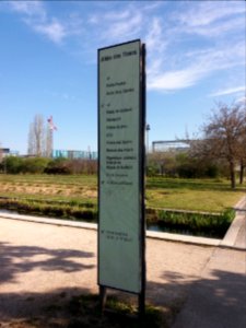 Lyon 7e - Parc de Gerland, allée des Fleurs, panneau