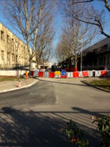 Lyon 7e - ENS, route du campus de Gerland en travaux