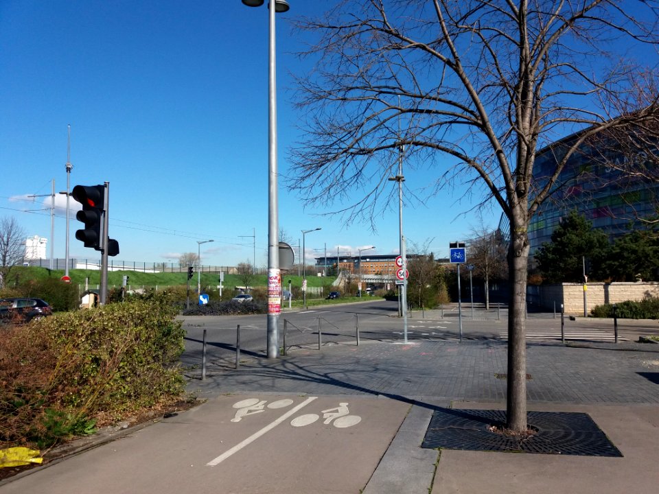 Lyon 7e - Boulevard Chambaud de la Bruyère, côté nord, à l'intersection avec la rue Professeur Jean Bernard