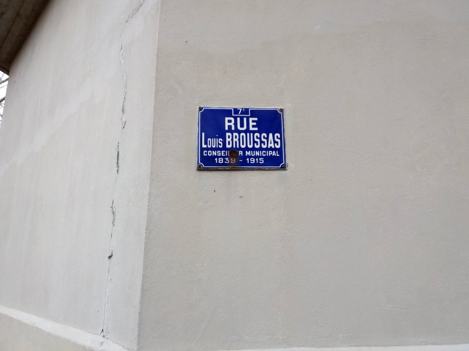 Lyon 7e - Parc de Gerland, rue Louis Broussas, plaque