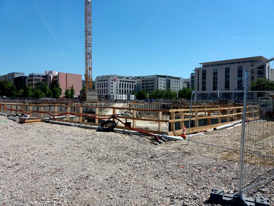 Lyon 7e - Rue Clément Marot, chantier à l'angle de l'avenue Jean Jaurès et de la rue des Girondins