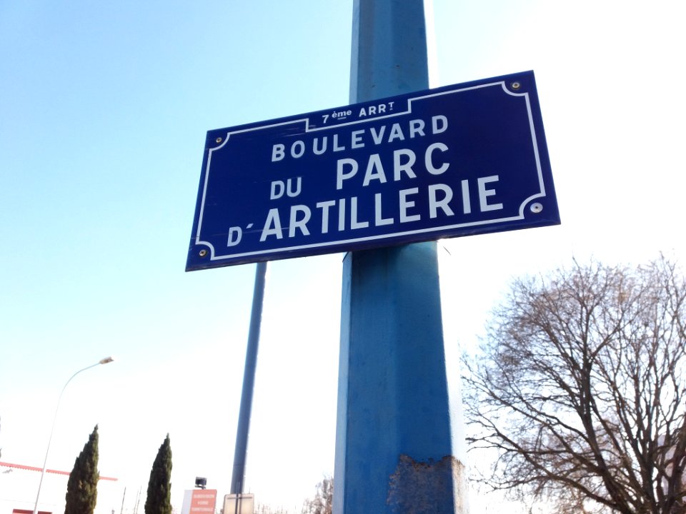 Lyon 7e - Boulevard du Parc d'Artillerie, plaque