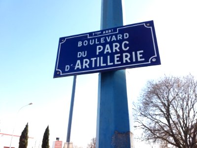 Lyon 7e - Boulevard du Parc d'Artillerie, plaque