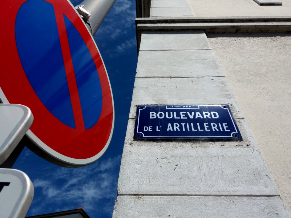 Lyon 7e - Boulevard de l'Artillerie, plaque