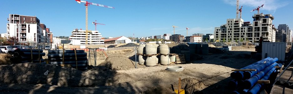 Lyon 7e - Rue Clément Marot, panorama des travaux de la ZAC des Girondins