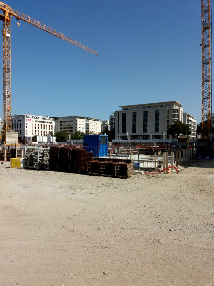 Lyon 7e - Rue Clément Marot, chantier de construction (ZAC des Girondins)