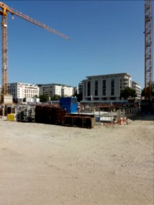 Lyon 7e - Rue Clément Marot, chantier de construction (ZAC des Girondins)