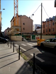 Lyon 7e - Rue Chalopin, vers le sud, intersection avec la rue Saint-Michel