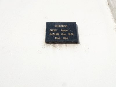 Lyon 7e - Rue Clément Marot, plaque Architectes Fauvet et Pelanjon