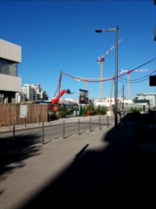 Lyon 7e - Rue Clément Marot, grues et chariot élévateur