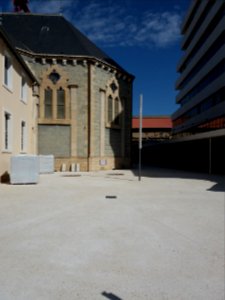 Lyon 7e - Rue Clément Marot, chevet de l'église Notre Dame des Anges