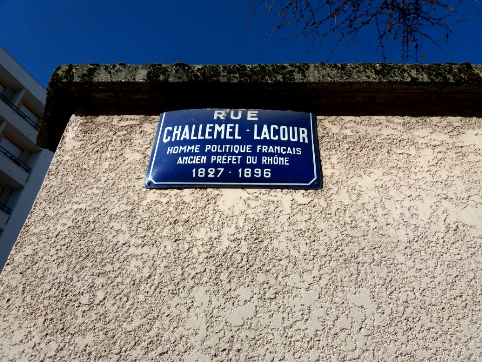 Lyon 7e - Rue Challemel-Lacour, plaque