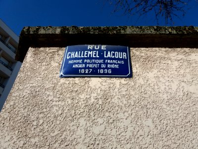 Lyon 7e - Rue Challemel-Lacour, plaque