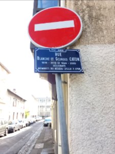 Lyon 7e - Rue Blanche et Georges Caton, plaque