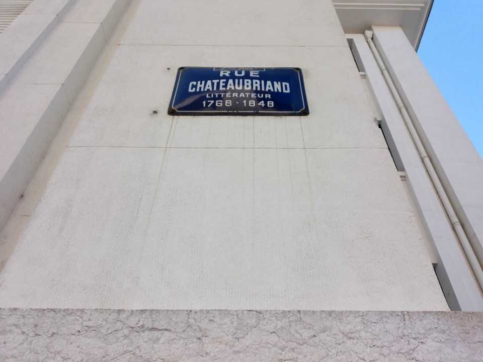 Lyon 7e - Rue Chateaubriand, plaque