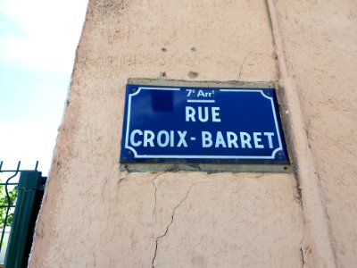 Lyon 7e - Rue Croix-Barret, plaque